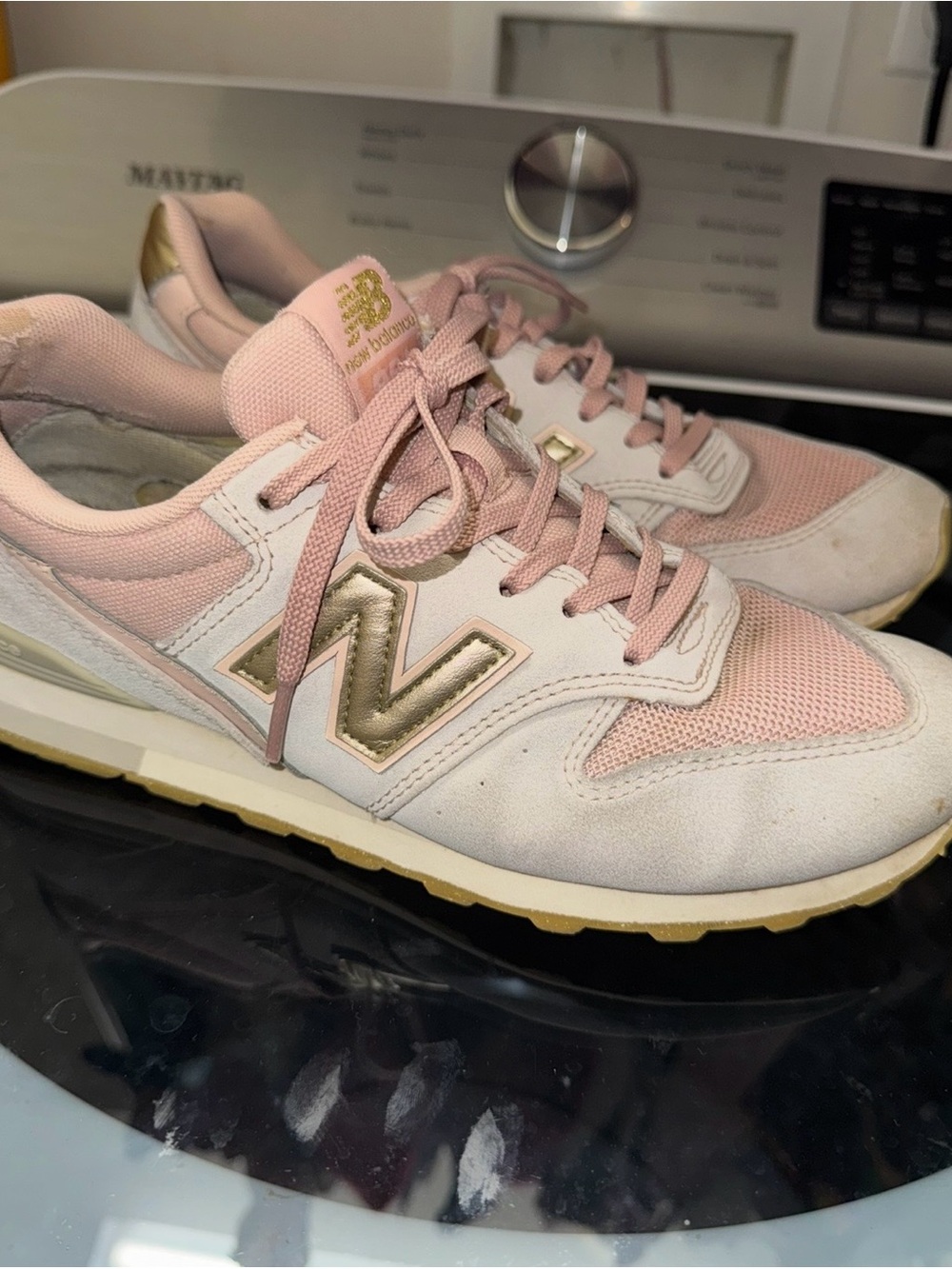 New Balance Pink and Gold Women's Sneakers